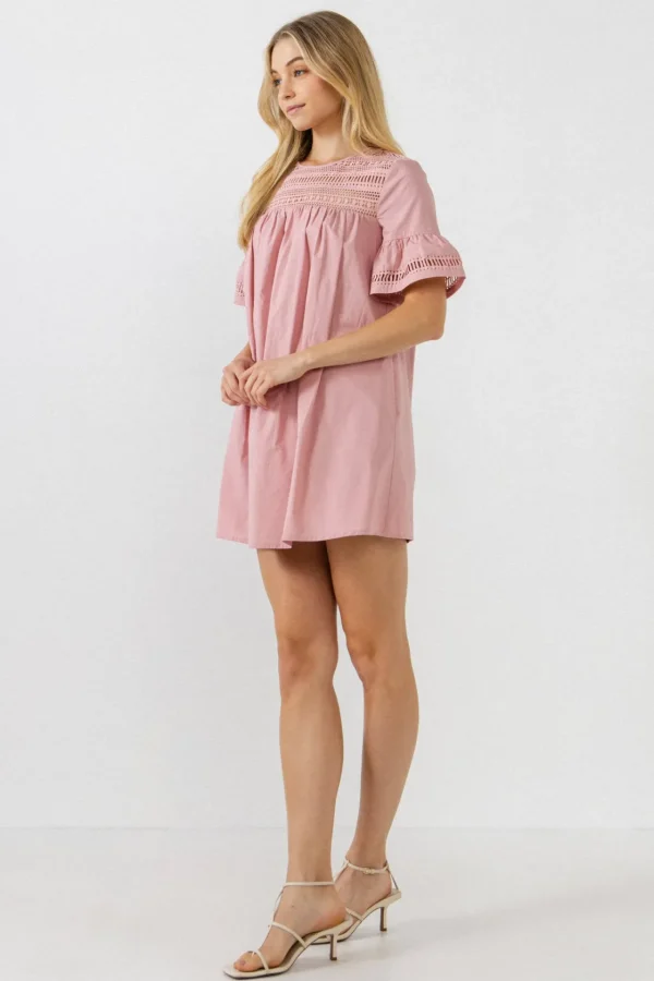 ENGLISH FACTORY Lace Dresses | Tops*- Lace Detail Mini Dress