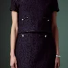 ENGLISH FACTORY Matching Sets | Tops*- Lace Sequin Short Sleeve Top NAVY