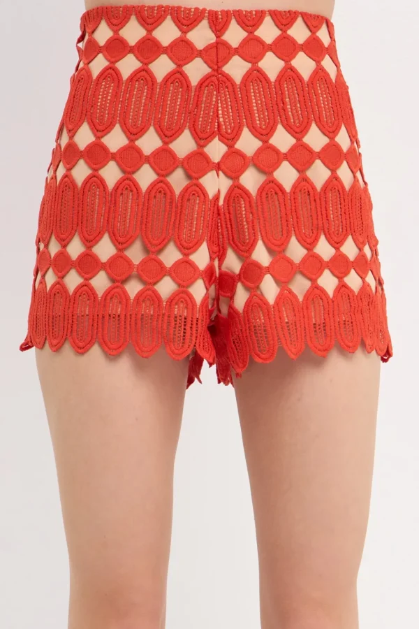 ENGLISH FACTORY Shorts & Skorts | Tops*- Lace Shorts ORANGE