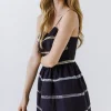 ENGLISH FACTORY Lace Dresses | Tops*- Ladder Lace Mini Dress NAVYMULTI
