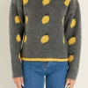 ENGLISH FACTORY Sweaters & Knits | Tops*- Lemon Crew Neck Knit CHARCOAL