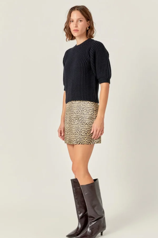 ENGLISH FACTORY Matching Sets | Skirts*- Leopard Mini Skirt BROWN