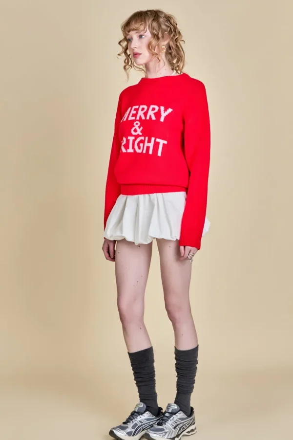 ENGLISH FACTORY Sweaters & Knits*- Lettering Sweater RED