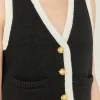 ENGLISH FACTORY Sweaters & Knits | Vest*- Linda Black and White Knit Vest BLACK/WHITE