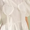 ENGLISH FACTORY Tops*- Linda Heart Peplum Top WHITE