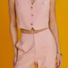 ENGLISH FACTORY Matching Sets | Tops*- Linen Blend Vest