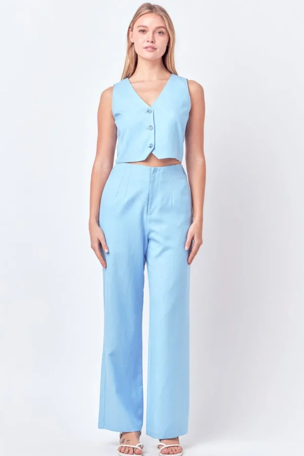 ENGLISH FACTORY Matching Sets | Tops*- Linen Blend Vest