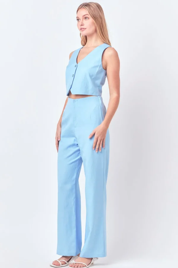 ENGLISH FACTORY Matching Sets | Tops*- Linen Blend Vest