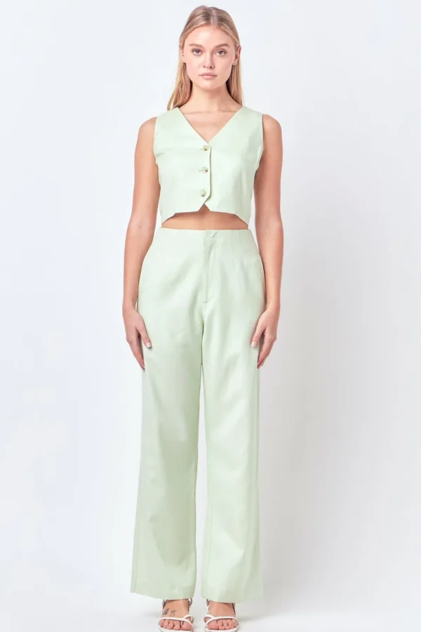ENGLISH FACTORY Matching Sets | Tops*- Linen Blend Vest