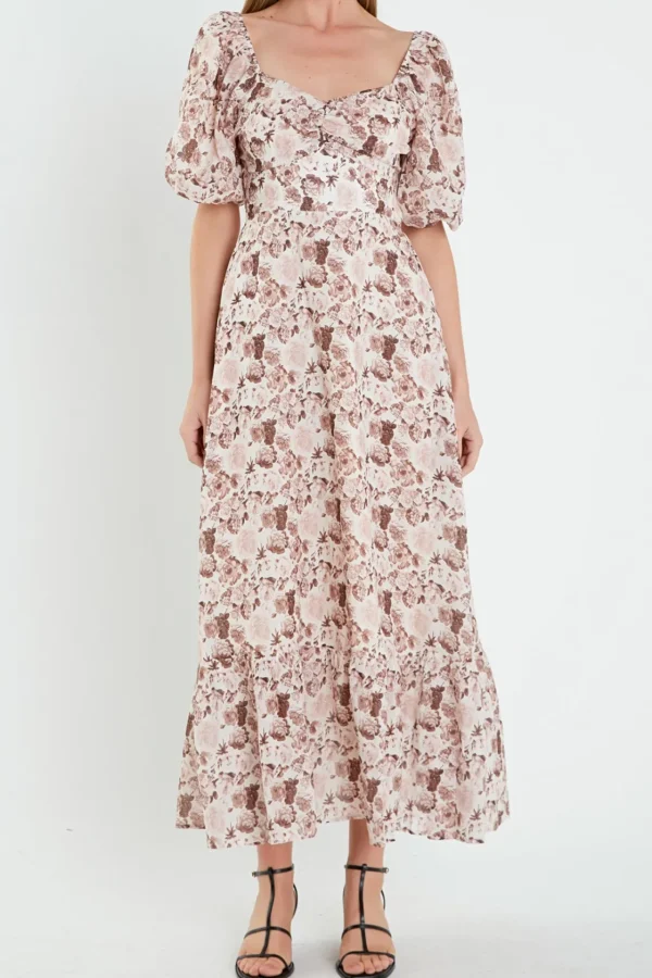 ENGLISH FACTORY Floral Dresses | Tops*- Linen Floral Maxi Dress MULTI