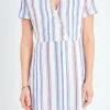 ENGLISH FACTORY Tops*- Linen Mini Dress MULTI