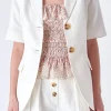 ENGLISH FACTORY Matching Sets | Blazers*- Linen Short Sleeve Blazer OFFWHITE