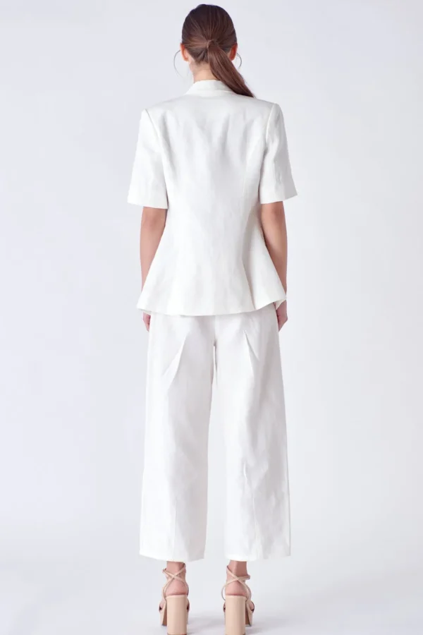 ENGLISH FACTORY Matching Sets | Blazers*- Linen Short Sleeve Blazer OFFWHITE