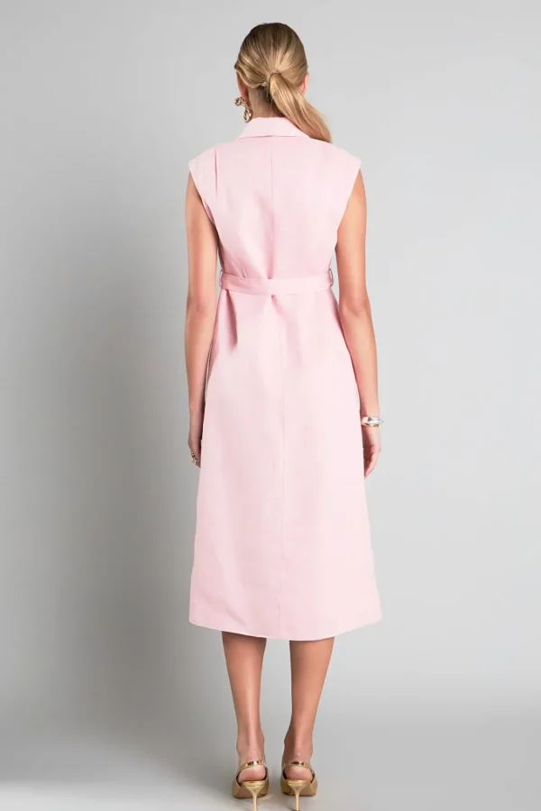 ENGLISH FACTORY Tops*- Linen Shirt Midi Dress LIGHTPINK