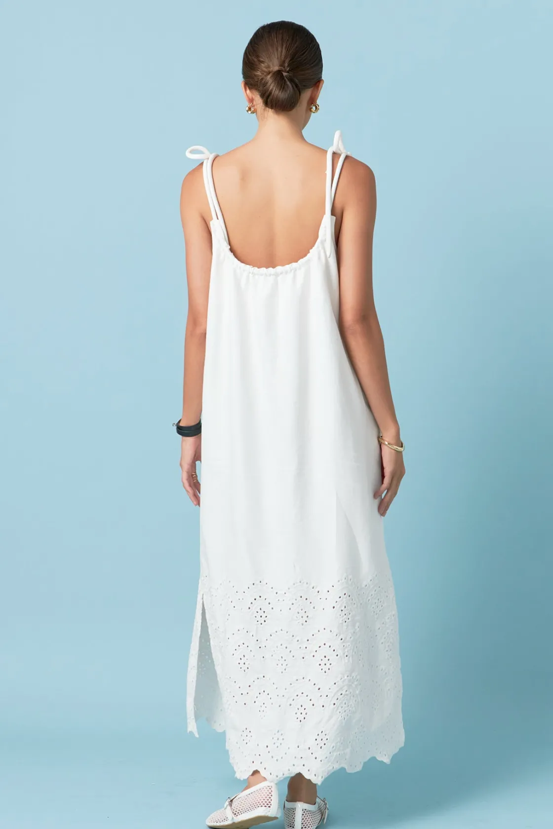 english_factory__linen_sl_2.webp ENGLISH FACTORY Boho Dresses | White Dresses*- Linen Sleeveless Dress WHITE