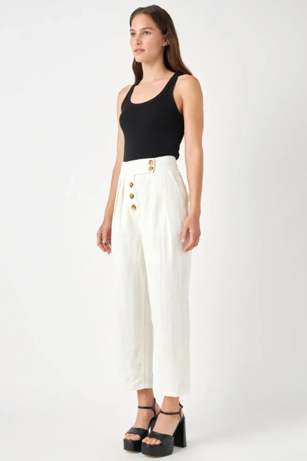 ENGLISH FACTORY Matching Sets | Pants*- Linen Trouser Pants OFFWHITE