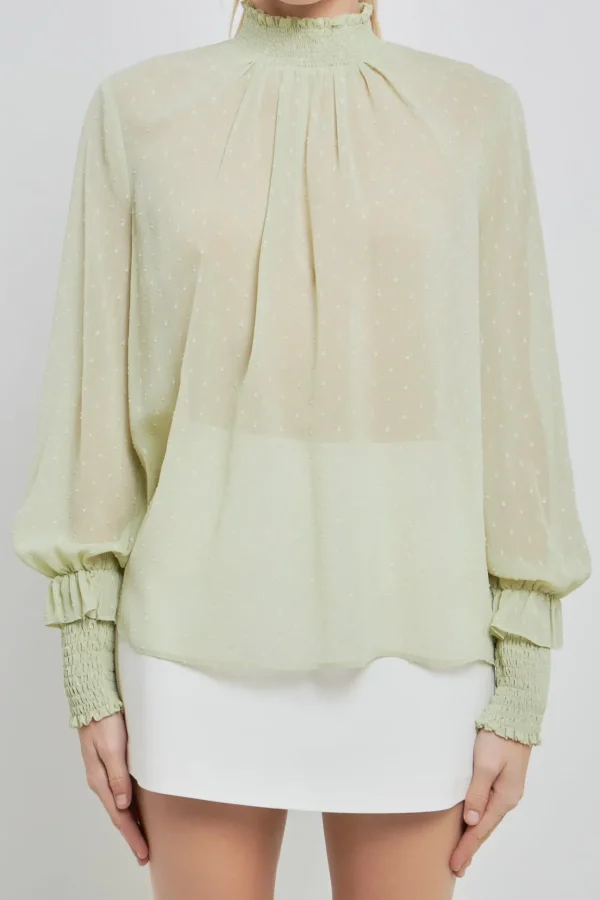 ENGLISH FACTORY Tops*- Long Sleeve Woven Top