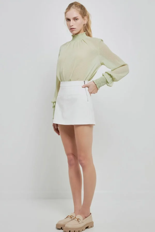 ENGLISH FACTORY Tops*- Long Sleeve Woven Top
