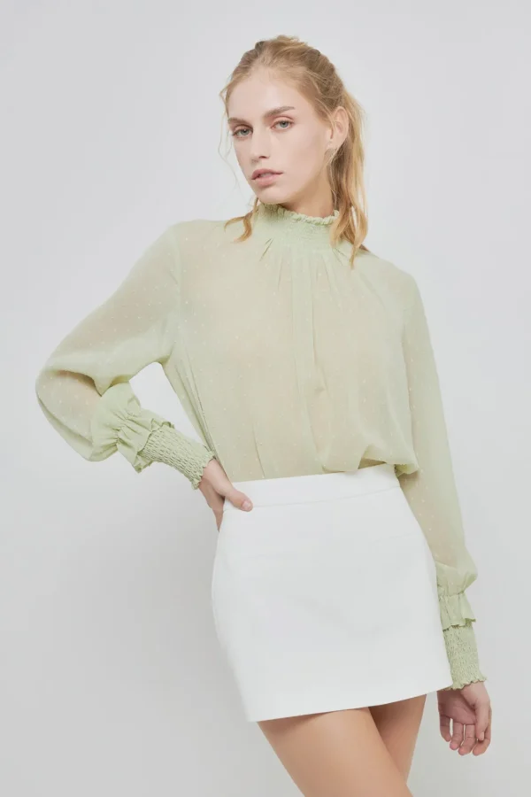 ENGLISH FACTORY Tops*- Long Sleeve Woven Top