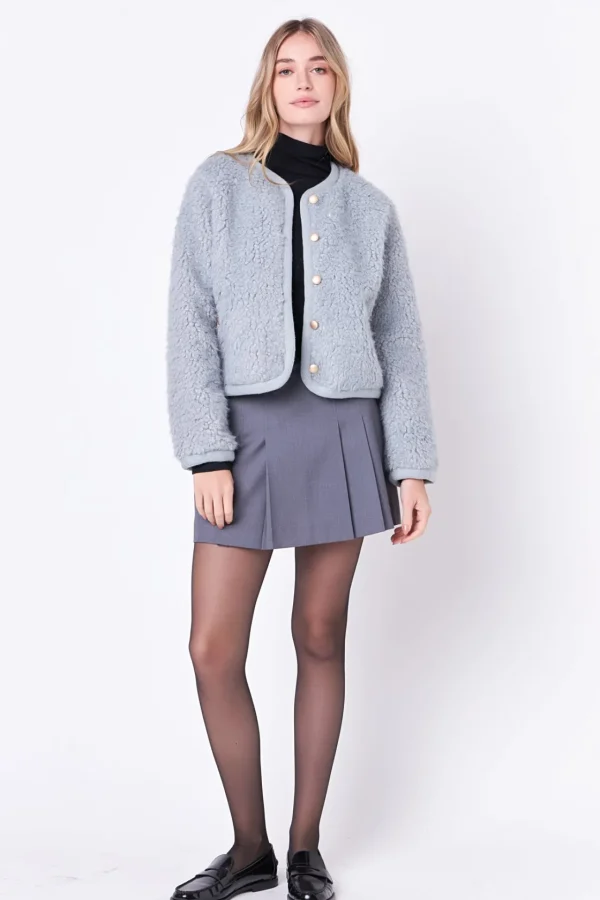 ENGLISH FACTORY Jackets & Coats | Tops*- Long Sleeve Boucle Cardigan Jacket