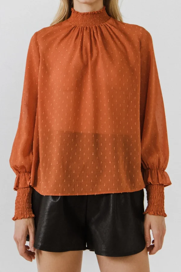 ENGLISH FACTORY Tops*- Long Sleeve Woven Top