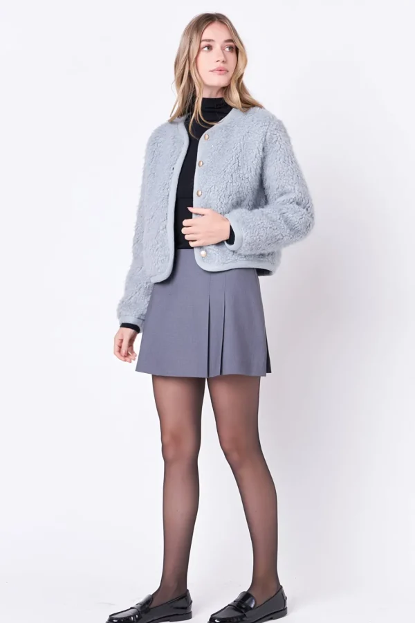 ENGLISH FACTORY Jackets & Coats | Tops*- Long Sleeve Boucle Cardigan Jacket
