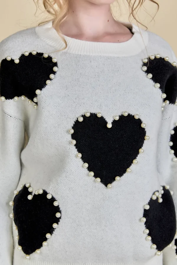 ENGLISH FACTORY Sweaters & Knits | Tops*- Long-Sleeve Heart Sweater