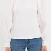 ENGLISH FACTORY Tops*- Long-Sleeve Mixed Media Top