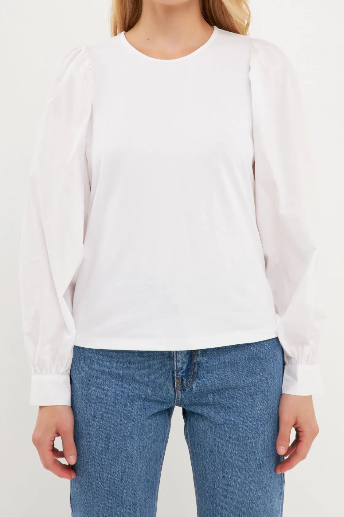 english_factory__longslee_0.webp ENGLISH FACTORY Tops*- Long-Sleeve Mixed Media Top