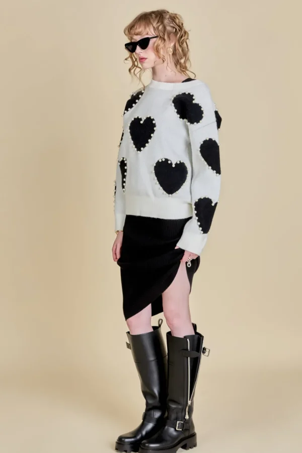 ENGLISH FACTORY Sweaters & Knits | Tops*- Long-Sleeve Heart Sweater