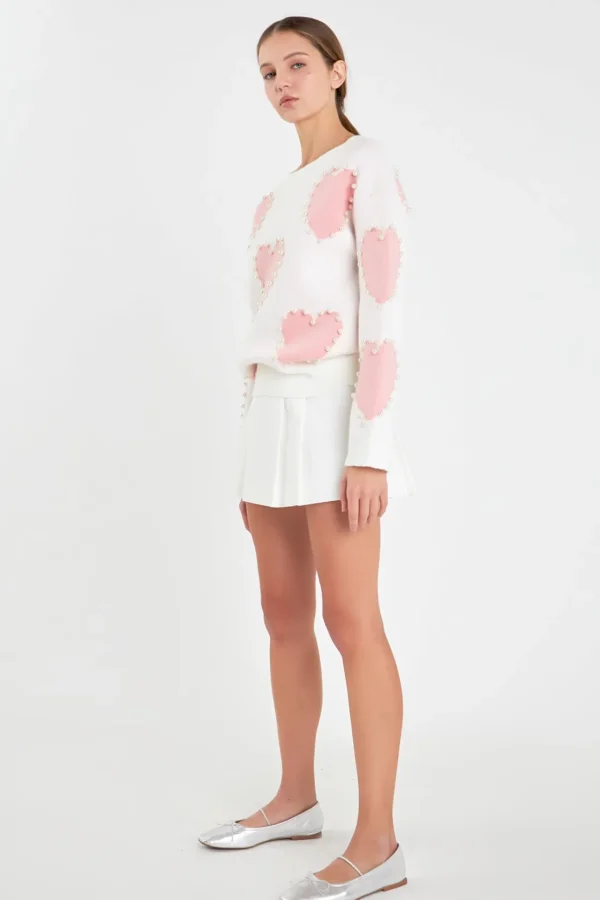 ENGLISH FACTORY Sweaters & Knits | Tops*- Long-Sleeve Heart Sweater
