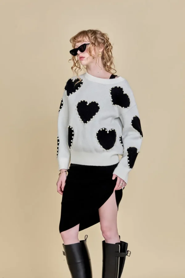 ENGLISH FACTORY Sweaters & Knits | Tops*- Long-Sleeve Heart Sweater