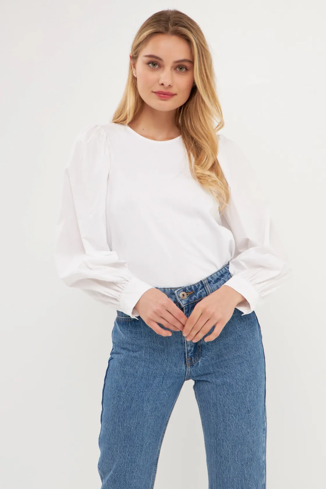 english_factory__longslee_3.webp ENGLISH FACTORY Tops*- Long-Sleeve Mixed Media Top