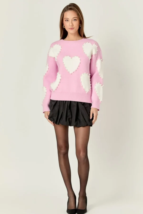 ENGLISH FACTORY Sweaters & Knits | Tops*- Long-Sleeve Heart Sweater