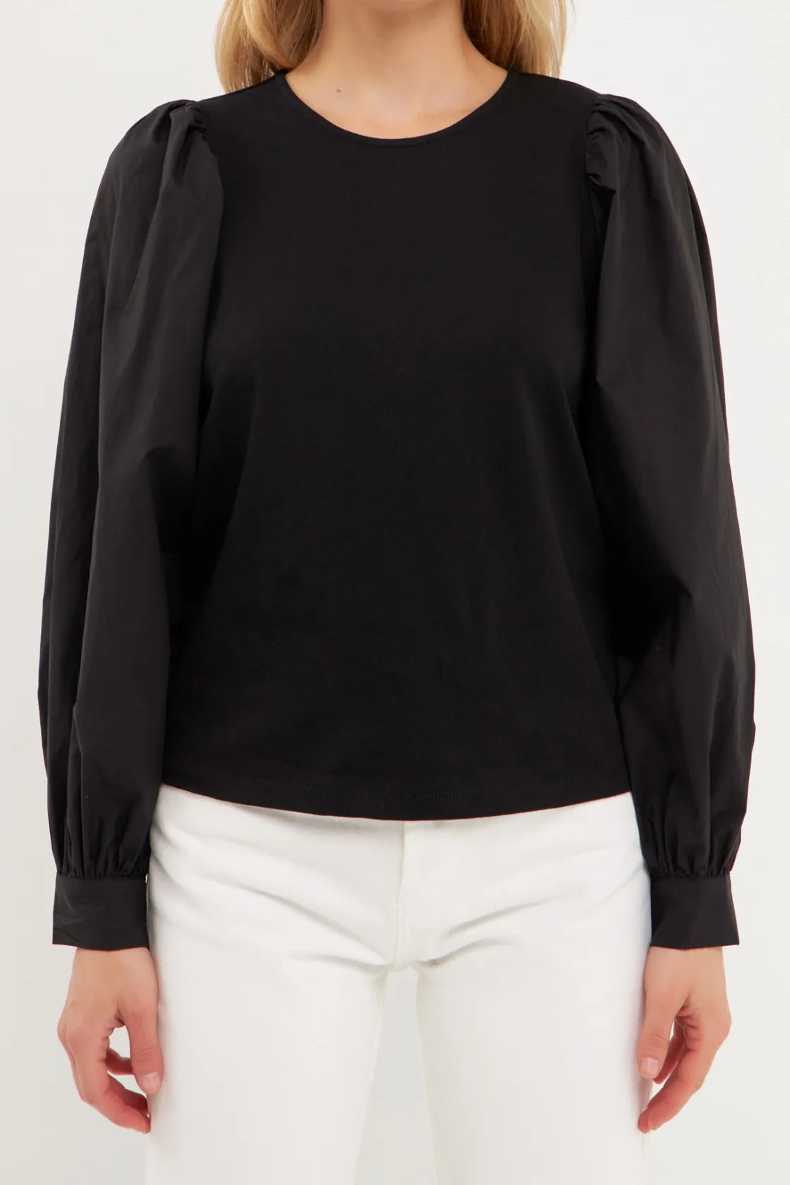 english_factory__longslee_5.webp ENGLISH FACTORY Tops*- Long-Sleeve Mixed Media Top