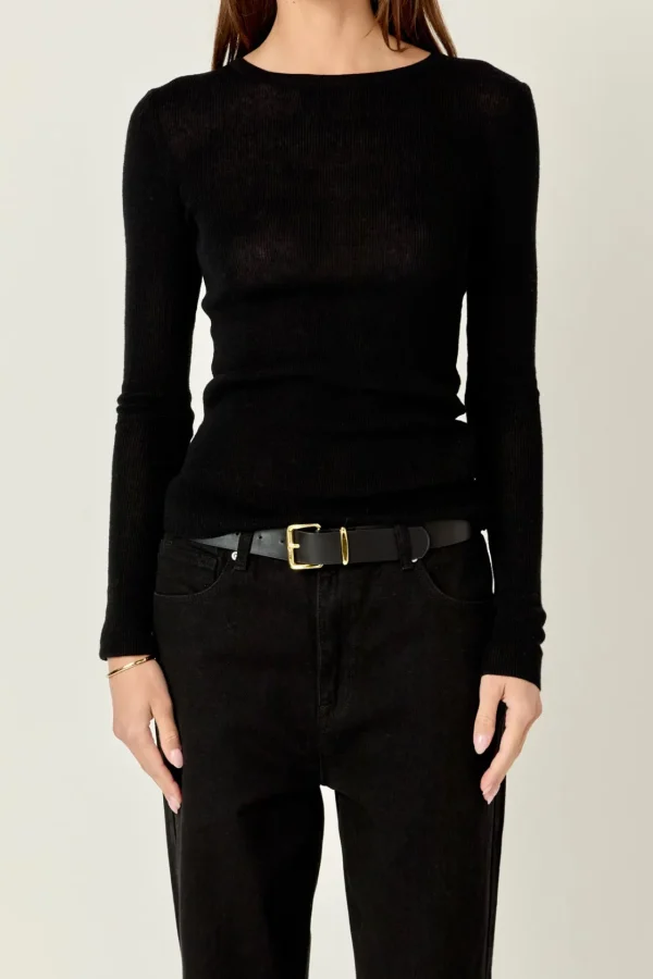 ENGLISH FACTORY Sweaters & Knits | Tops*- Loose Knit Long Sleeve Top