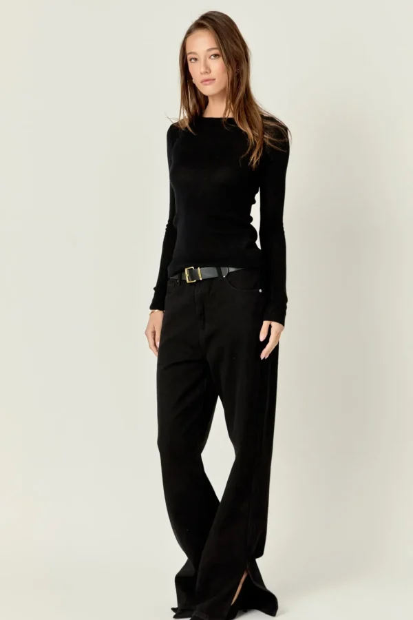ENGLISH FACTORY Sweaters & Knits | Tops*- Loose Knit Long Sleeve Top