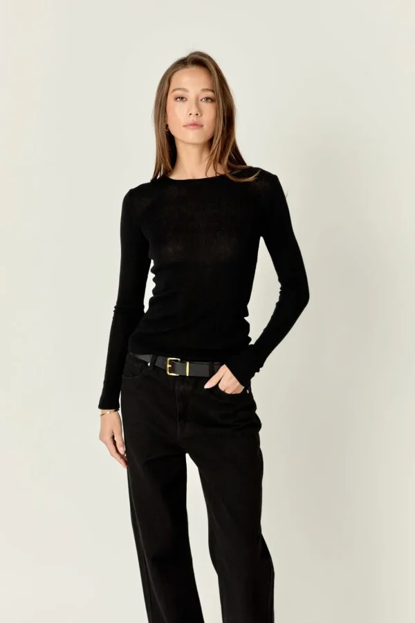 ENGLISH FACTORY Sweaters & Knits | Tops*- Loose Knit Long Sleeve Top