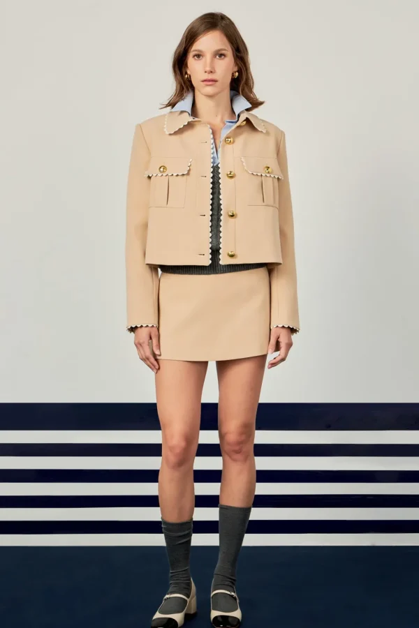 ENGLISH FACTORY Matching Sets | Tops*- Low Rise Mini Skort TAUPE