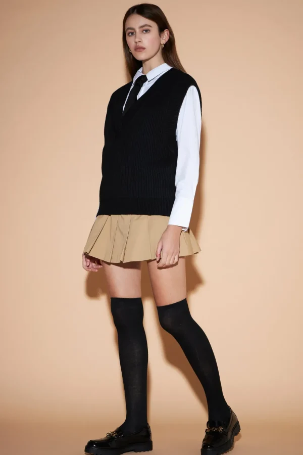 ENGLISH FACTORY Skirts | Tops*- Low Waist Pleated Mini Skirt TAN