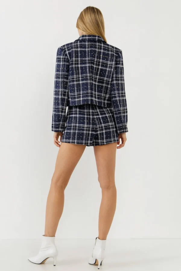 ENGLISH FACTORY Jackets & Coats*- Lurex with Tweed Jacket NAVYMULTI