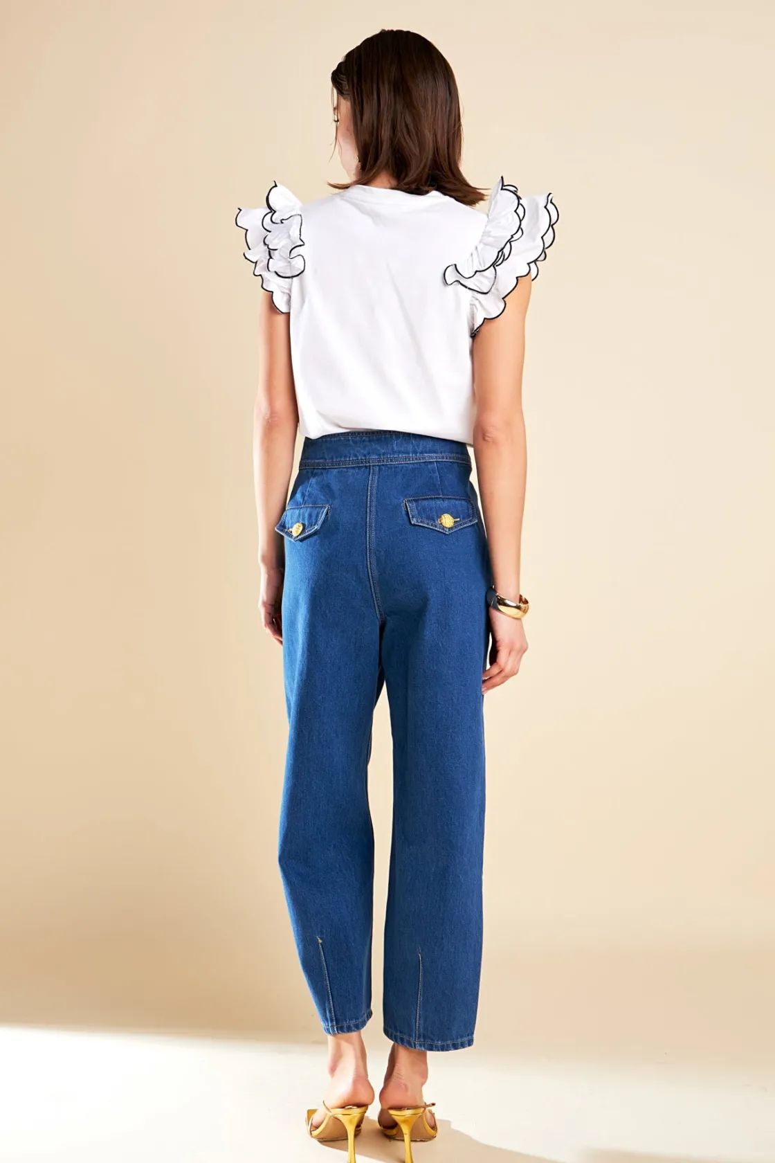 english_factory__merrow_s_2.webp ENGLISH FACTORY Tops*- Merrow Stitch Ruffle Top WHITE
