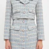 ENGLISH FACTORY Blazers | Tops*- Metallic Tweed Cropped Blazer BLUEMULTI