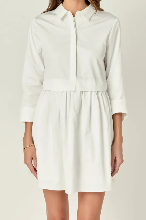 ENGLISH FACTORY White Dresses | Tops*- Mini Shirt Dress