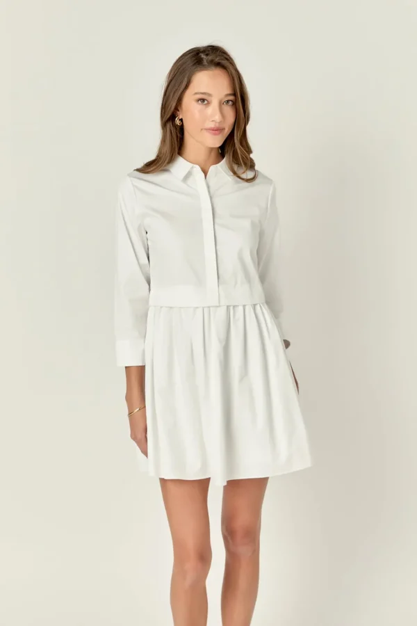 ENGLISH FACTORY White Dresses | Tops*- Mini Shirt Dress