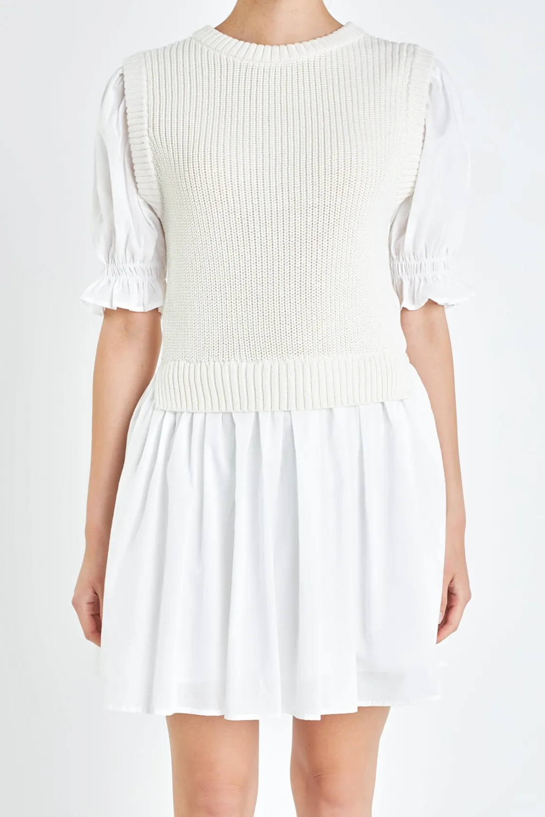 english_factory__mix_medi_0-9.webp ENGLISH FACTORY White Dresses | Tops*- Mix Media Dress in WHITE