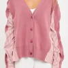 ENGLISH FACTORY Sweaters & Knits*- Mixed Media Cardigan MAUVE