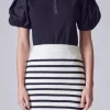ENGLISH FACTORY Sweaters & Knits*- Mixed Media Puff Sleeve Henley Top