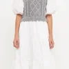 ENGLISH FACTORY Sweaters & Knits*- Mixed Media Cable Knit Down Midi Dress
