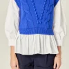 ENGLISH FACTORY Sweaters & Knits | Tops*- Mixed Media Cable Sweater
